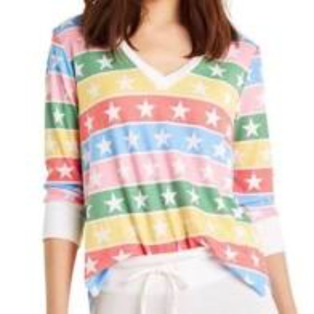 Wildfox Leroy Stellar Star Rainbow Stripe Thermal
